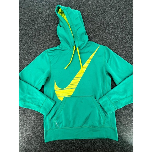 Nike Other - Nike Therma Fit Oversized Hoodie Mens Small Green Swoosh Logo Lined Athletic